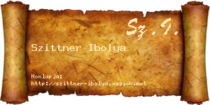 Szittner Ibolya névjegykártya